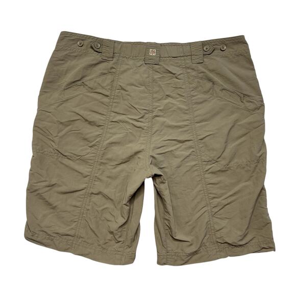 ROYAL ROBBINS Khaki Tan Nylon Quick Dry Shorts Size 12 Womens Pockets Bermuda - Picture 2 of 8